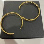 14K Gold Plated Chain Link Hoop Earrings Photo 1