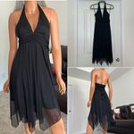 Alyn Paige Womens Halter Babydoll Dress Asymmetric Sz 7/8 S Midi Whimsigoth Y2K Photo 1