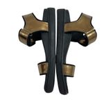 A7EIJE New York Bronze Gold Platform Sandals Women's 9 Shoes‎ Strap Photo 8