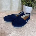 Toms navy blue canvas wool lined slip-ons sz 5.5 Photo 0