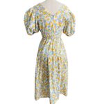 Hyacinth House Pauline Floral Puff Sleeve Midi Dress – Blue & Orange – XS Photo 4