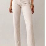 Reformation Cynthia Belted High Rise Straight Jeans in Bone, 27 Photo 0