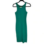 MOTHER Chin Ups Midi Dress Ribbed Tank in Move It Cadmium Green Size XS Photo 6