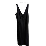A New Day Women's Slip Dress Black Silky Satin V Neck Small NWOT Sexy Date Night Photo 1