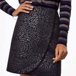 Ann Taylor LOFT Black Shimmer Splash Wrap Skirt Photo 0