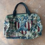 Vintage retro baseball tapestry travel bag purse / made in America Multiple Photo 1