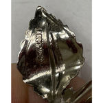 Vintage Signed Giovanni Silver Tone Figural Floral Textured Rose Brooch Photo 3
