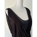 Free People Elanore Black Metallic Gold Asymmetrical Mini Dress Size Small Photo 4