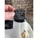 Sweater 1980s dolman sleeve white black swirls pearl sparkle Size L Photo 10