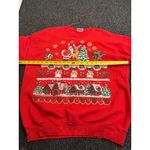 Hanes VTG 90s  Christmas Sweatshirt Womens Large 23x27 Santa Snowmen Red Crewneck Photo 6