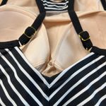 Kona Sol  Women's Black Striped Longline Twist Bikini Top - Size Small - NWT Photo 7