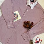 Blair red and white striped long sleeve button down shirt Photo 0