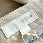 ZARA  Pleated Linen Straight Leg Pants Beige Sz L NWT Photo 7