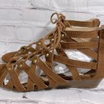 EXPRESS  Gladiator Sandals Faux Suede Tan-7 Photo 2