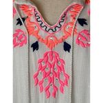 RD & Koko White And Pink Embroidered Rhinestone Tassel Cold‎ Shoulder Dress S Photo 8