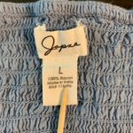 Japna  Jumpsuit Light Blue Smocked Bodice Flutter Sleeve Wide Leg Women's L READ Photo 2