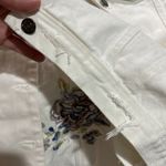 Sadie & Sage Distressed Embroidered Floral Bird Denim Jacket C28 White Size L Photo 7