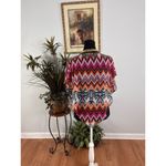 New Directions Women Top SM Short Sleeve Pullover Boho Tropical Vacation Resort Photo 2