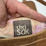 The Sak  Leather Crossbody Bag Pockets Tan Brown Adjustable Cane Ribbon Detail Photo 6