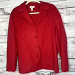 Talbots 100% Wool Blazer Jacket Red Button Front Classic Career Coat 10 Photo 0