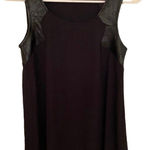 Finn and Clover  Faux Leather Eyelet Panel Tank Top Black Size XS Photo 0