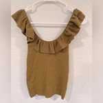 Madewell Wakeford Ruffle Sweater Tank Bronzed Lichen Size Small EUC Photo 2