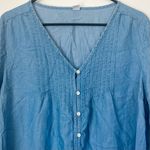 Old Navy  Light Blue Long Sleeve Lightweight Denim Shirt Dress - Size: Medium Photo 3