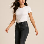 Loft  The Skinny Jeans Black Wash High Rise Denim Size 26|2 Scandi Minimalist Photo 0