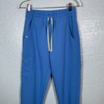 FIGS  Women XS Blue High Waisted Zamora Jogger Scrub Pants Pockets Drawstring Photo 2