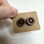 3 Pack Wooden Engraved Stud Earrings Brown Photo 3