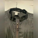 Forever 21  Women Black Mesh Lightweight Zip Front High Neck Track Jacket Size S Photo 6