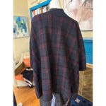 Theory Women's Plaid Poncho Size S Black Red Photo 5