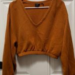 Urban Outfitters 489  Out From Under Deep V-Neck Orange Crop Sweatshirt Small Photo 0