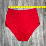 Aerie Womens Red Cinched Swim Bikini Bottom High Waisted Retro Pool Size S Small Photo 4