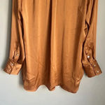 hatch maternity satin button down long sleeve shirt Orange Size undefined Photo 8