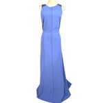 DKNY  Cross Back Scuba Crepe Gown 2 New Periwinkle Blue Formal Dress Black Tie Photo 2