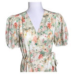 Alex Marie  Size 6 Irene Floral Wrap Puff Sleeve Tiered Ruffle Hem Dress Boho Photo 2