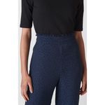 Whistles Womens Leopard Print High Rise Straight Leg Pants Navy Black Size 2 Blue Photo 2