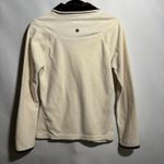 prAna VTG Cream Fleece Long Sleeve Top Brown Velvet Collar Trim Womens S Y2K Photo 1