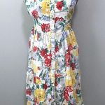 Urban Outfitters Positano Tropical Floral Button Front Midi Dress Large Vacation Photo 0