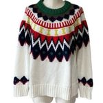 Aerie Fair Isle YOKE SKI- Jumper green multicolored size large Photo 3