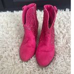 Sugar SGR Comet Pink Rhinestone Western Ankle Boots Block Heel Women's Size 7M Photo 4