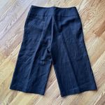 August Silk  Linen Blend Wide Leg Cropped Pants‎ Black Size 14 Side Zip Photo 5