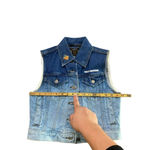 Harley Davidson  Blue Motorcycle Button Up Ombré Denim Vest Size XS Photo 3
