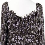 143 Story By Line Up Sz M Floral Maxi Brown Lavendor Front Slit Dress Photo 5