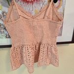 Japna  Sleeveless Eyelet & Appliqué Top in Peachy Pink Color, Size S. Photo 5