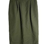 Leslie Fay Vintage  Pencil Skirt S Green Pockets Wool Pleated Button Union Made Photo 0