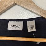 Chico's  Travelers Slinky Navy Tie-Front Cardigan Blouse Size 0 Small Photo 1