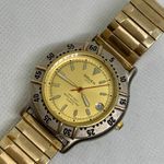 Vintage Gruen sport since 1874 date watch gold tone 37mm rotating bezel running Photo 1