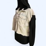 Denim hooded cropped jacket Size Small Blue Photo 4